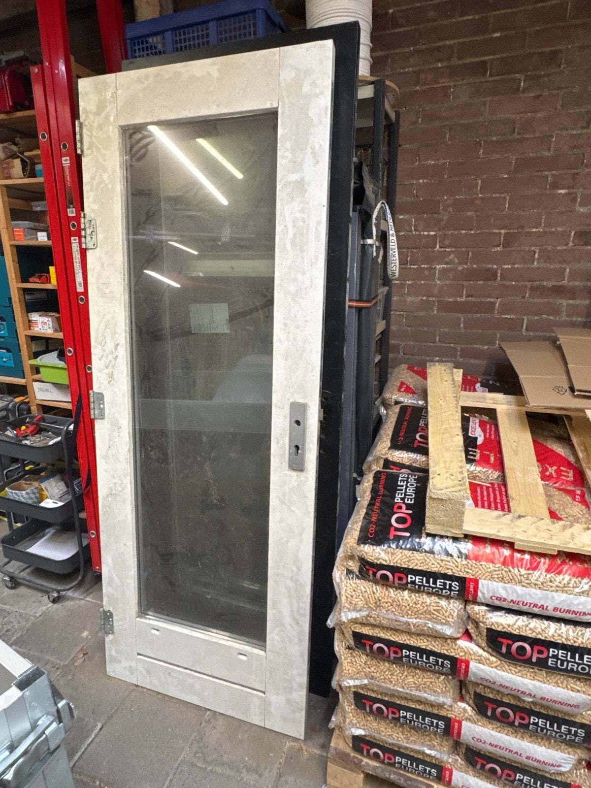 Dikke buitendeur met kozijn 3punt sluiting, Doe-het-zelf en Verbouw, Deuren en Horren, Ophalen, Gebruikt, 80 tot 100 cm, Buitendeur