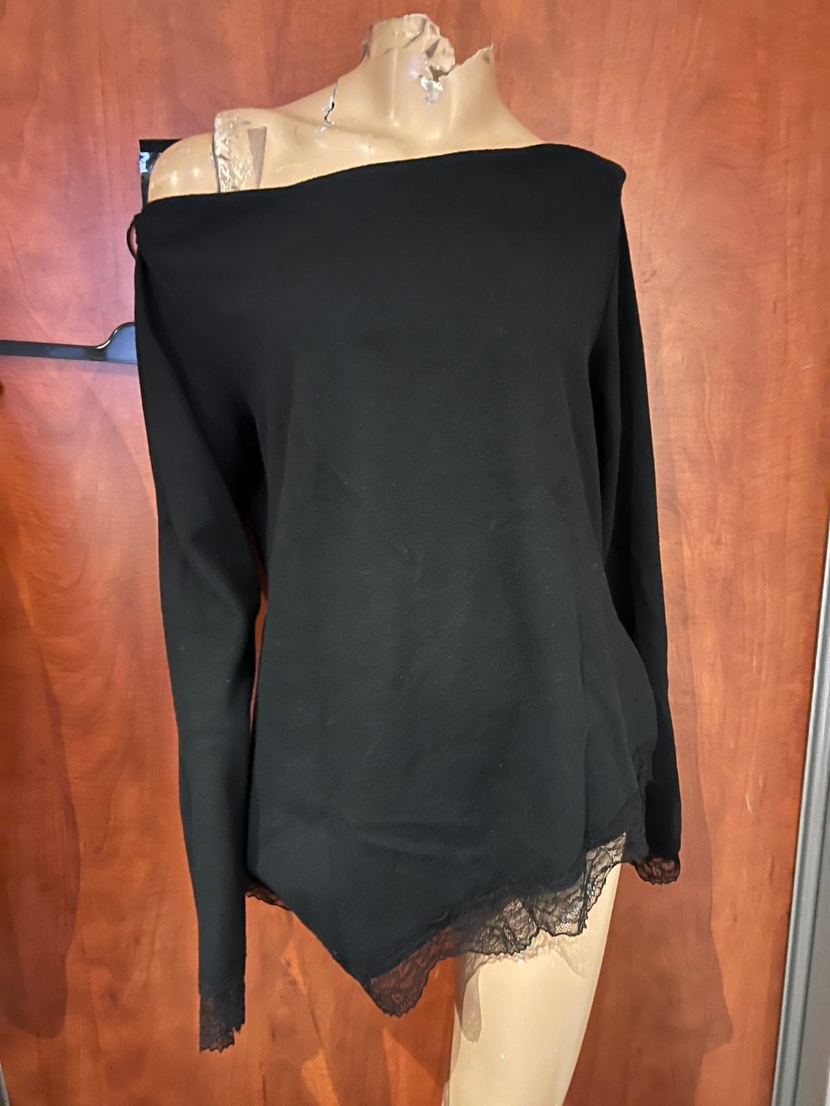 ZARA trui met kant maat L zgan, Ophalen of Verzenden, Zo goed als nieuw, Maat 42/44 (L), Zwart