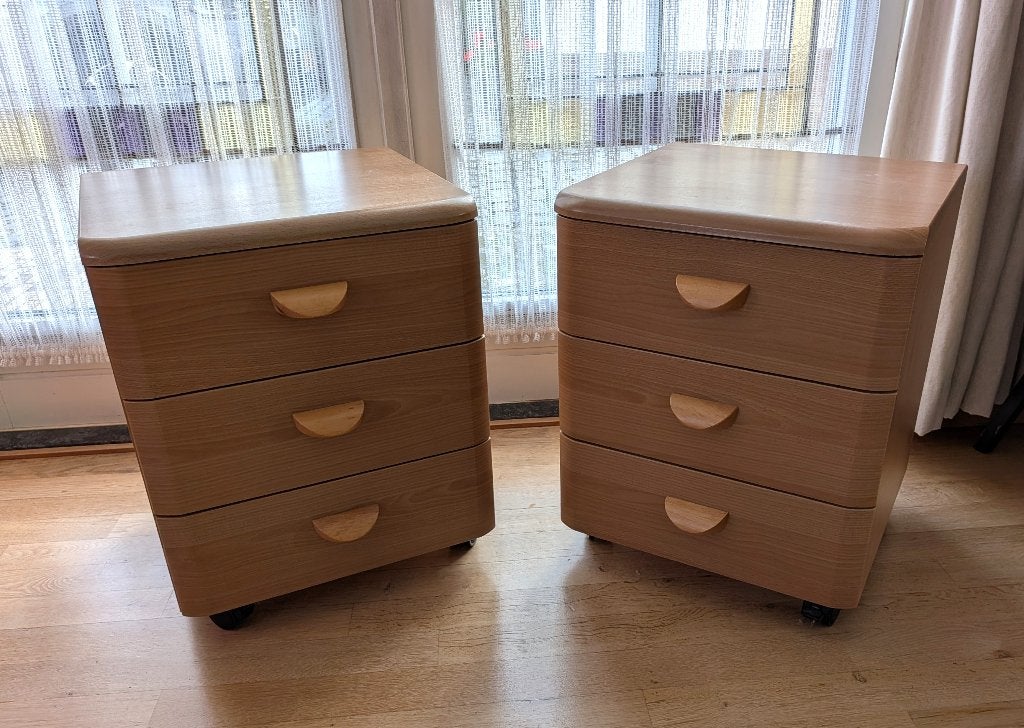 Vintage nachtkastjes 2 stuks, Vroomshoop Meubelen, Ophalen, Gebruikt, 55 tot 70 cm, 45 tot 65 cm
