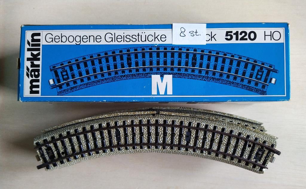 Marklin gebogen rails 5120, Gebruikt, Gelijkstroom, Rails, Ophalen of Verzenden