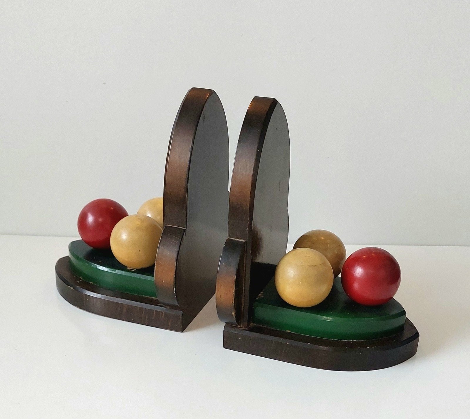 Oude Jaren '50 Boekensteunen Biljarten Biljartballen, Ophalen of Verzenden