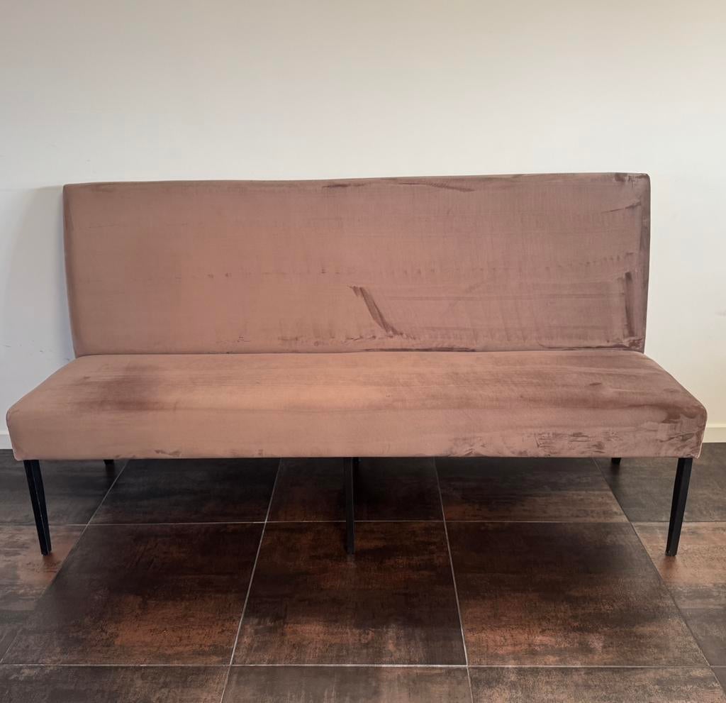 (Eet) Bank Taupe, Ophalen, Zo goed als nieuw, Hout