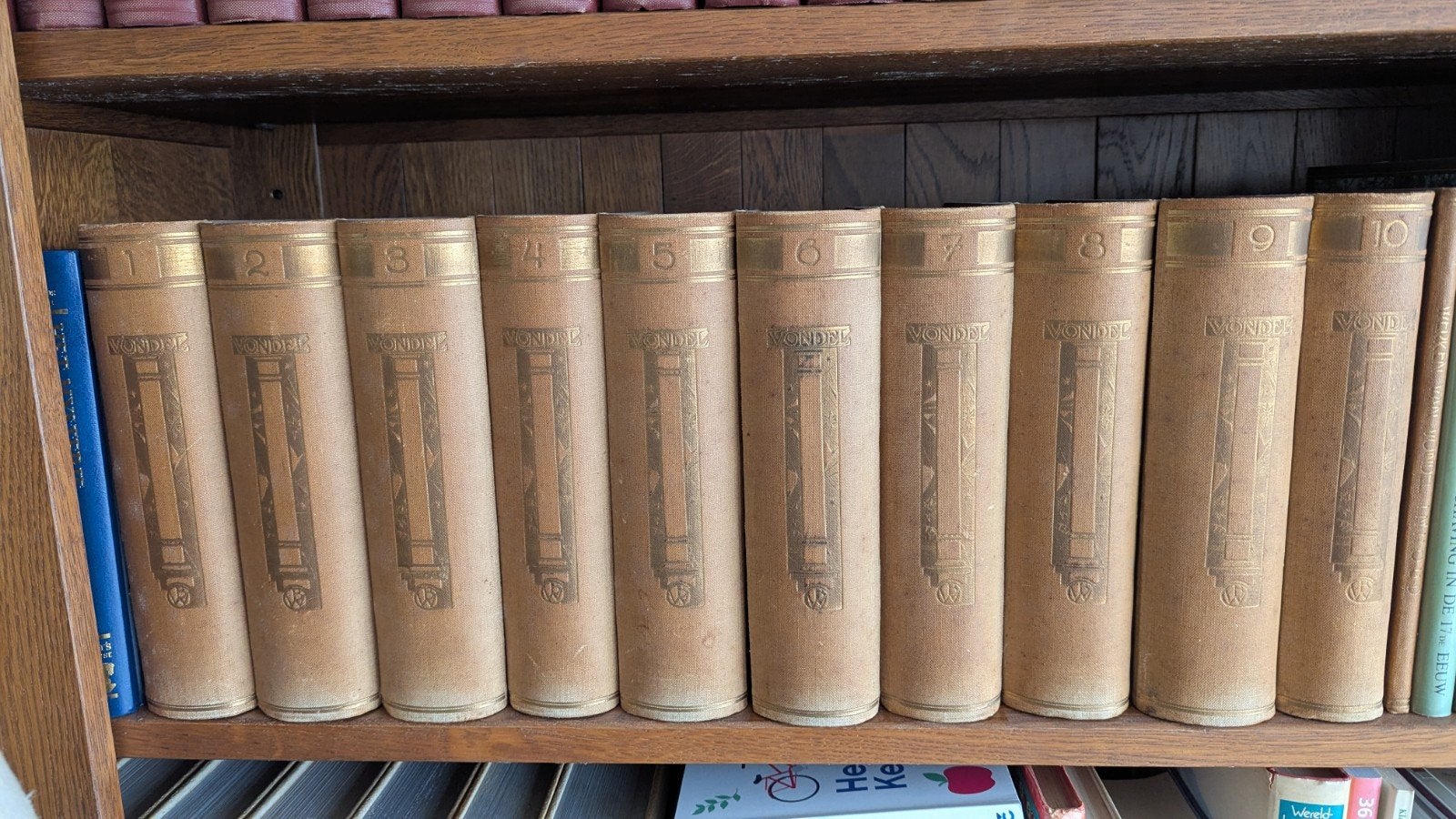 Complete set van 10 'De werken van Vondel', Gelezen, Ophalen of Verzenden, Nederland, Joost van den Vondel
