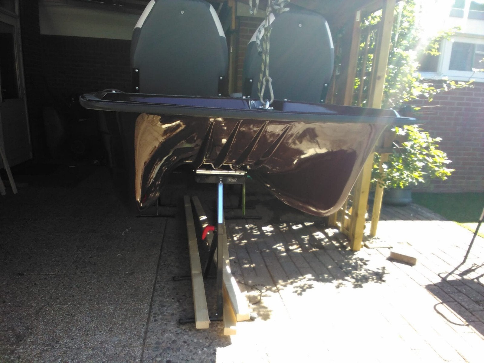 bootje 2'5 x 1'30 met elektrische Yamaha 9'9 pk 4 takt, Watersport en Boten, Buiten- en Binnenboordmotoren, Ophalen, Gebruikt