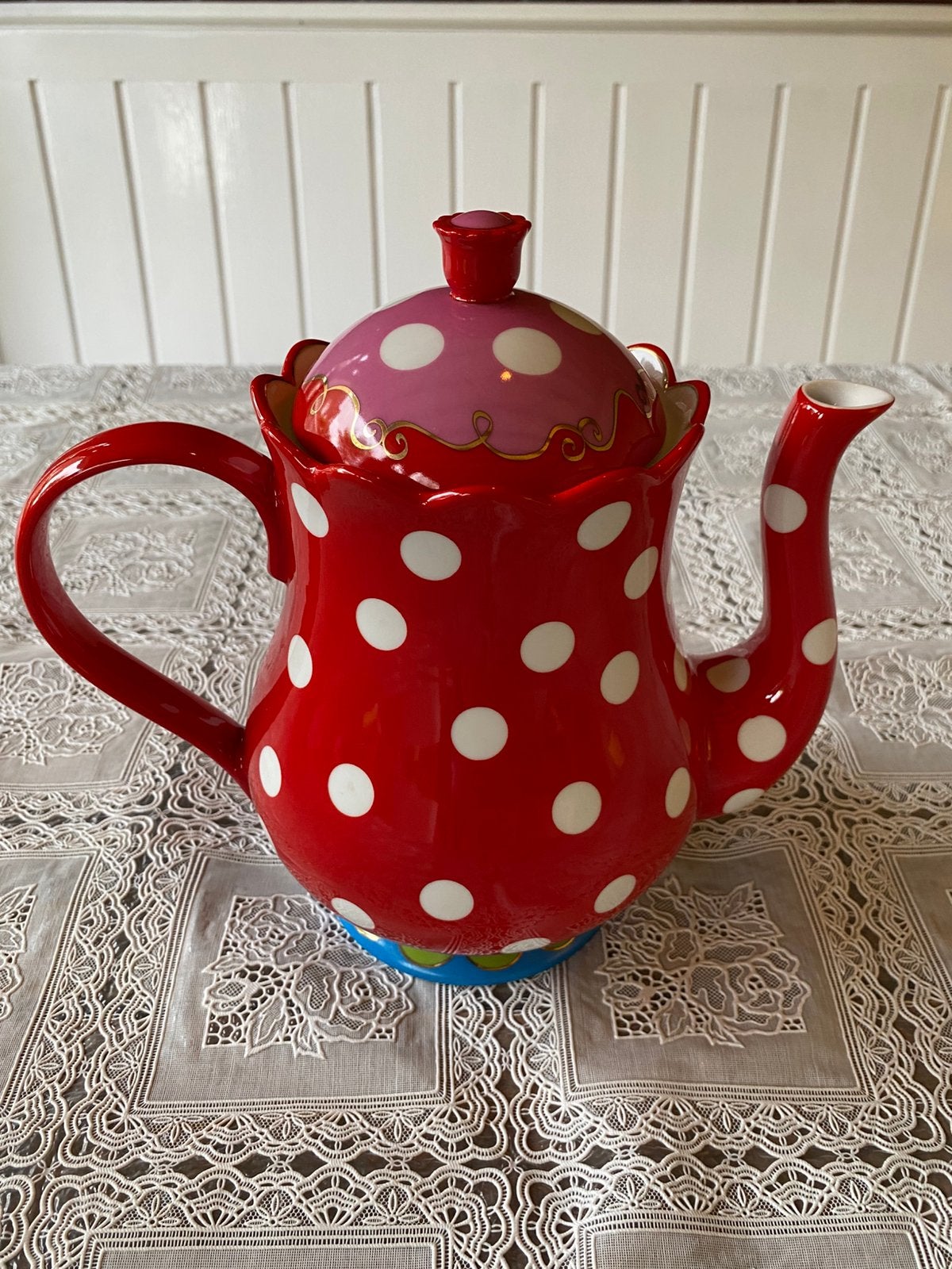 Oilily servies Theepot rood, Ophalen of Verzenden