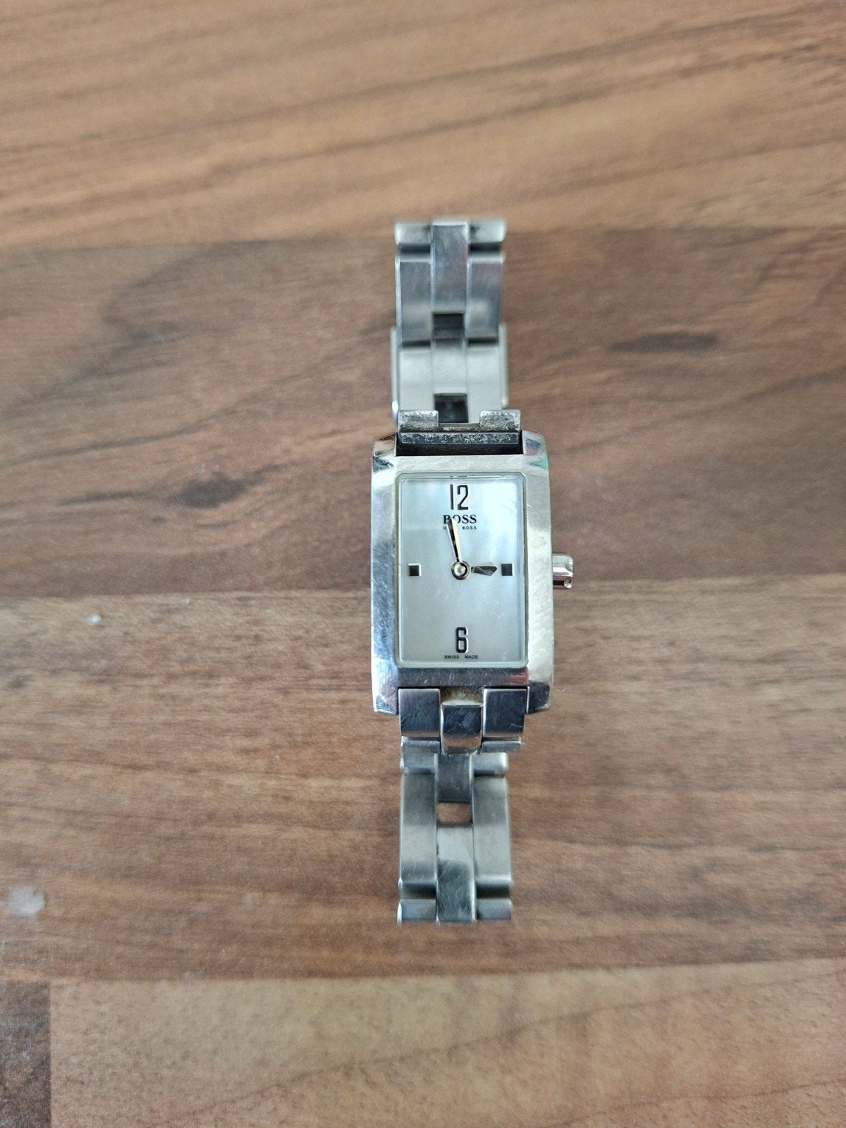 Hugo Boss dameshorloge, Vintage staal(HB.48.2.14.2045, Sieraden, Tassen en Uiterlijk, Horloges | Dames, Ophalen of Verzenden, Gebruikt