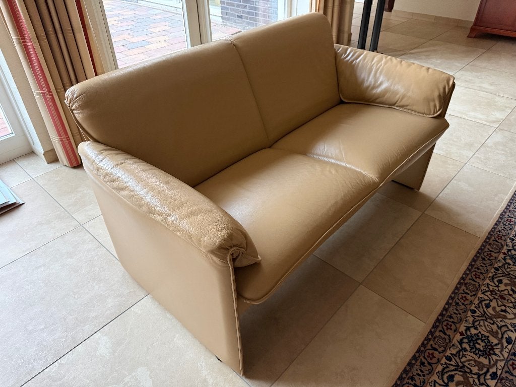 2-zitsbank, leder, Leolux, Huis en Inrichting, Ophalen, Gebruikt, 75 cm of meer, 60 cm of meer
