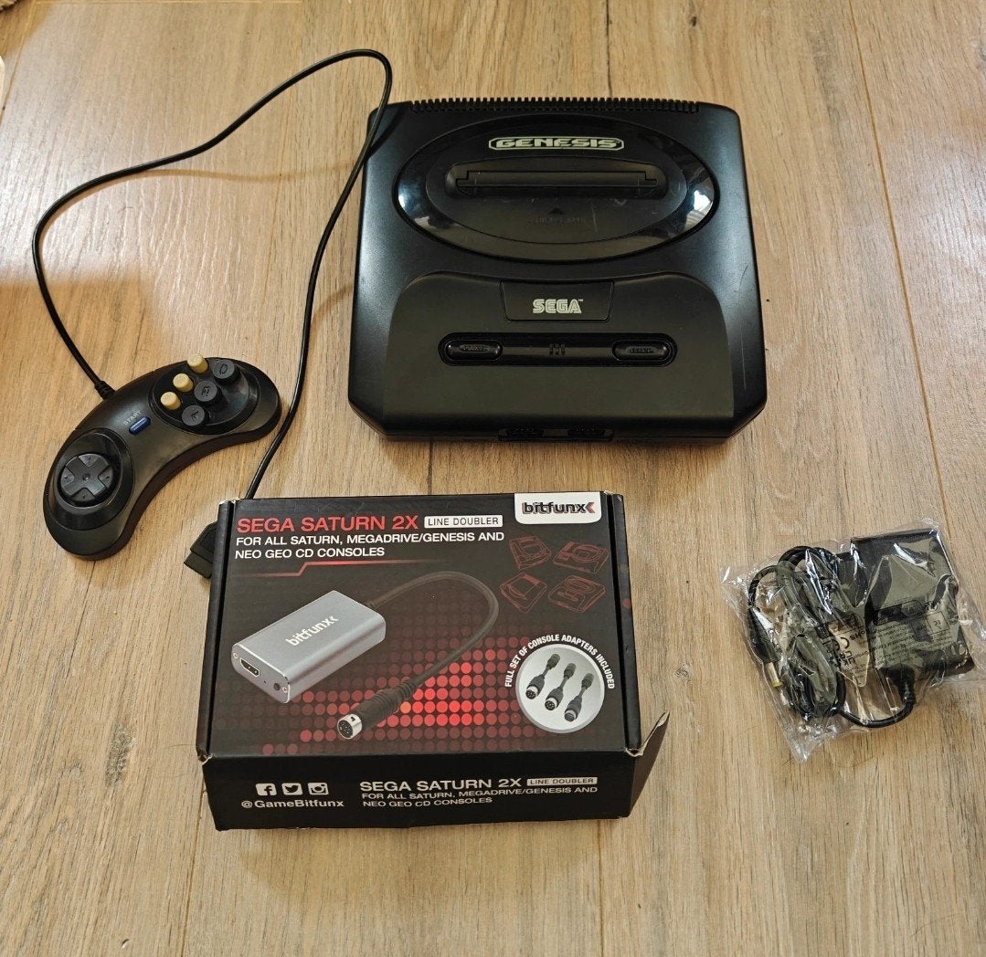 USA Sega Genesis 2 with HDMI line doubler scaler, Ophalen of Verzenden, Met 1 controller, Mega Drive