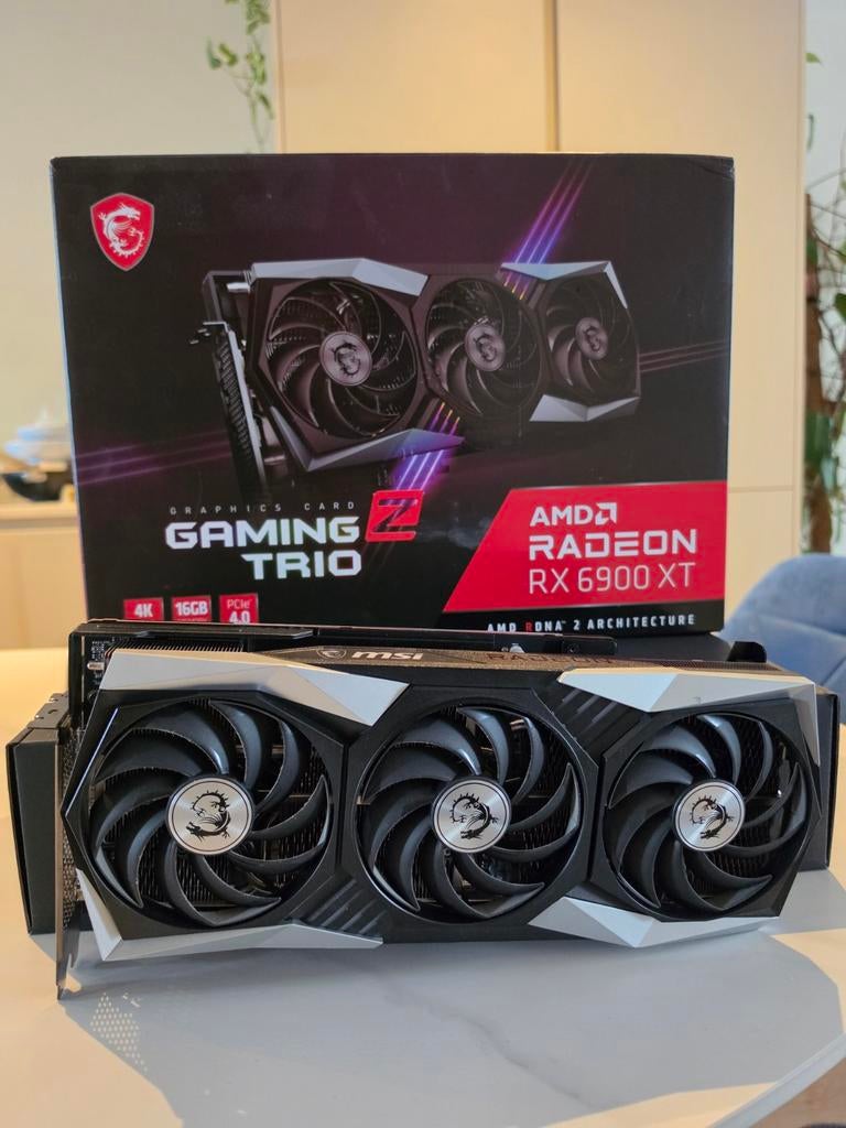 MSI Radeon RX 6900 XT Gaming Z Trio 16G compleet met doos, Computers en Software, Videokaarten, AMD, GDDR6, PCI-Express 4, Ophalen of Verzenden