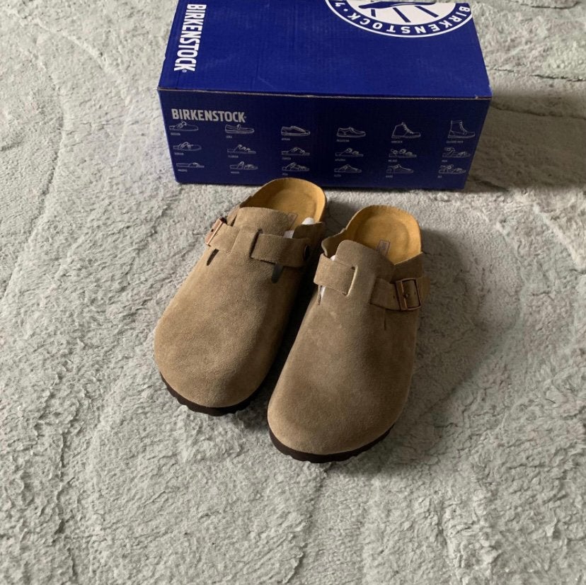 Birkenstock Boston - Taupe - Maat 39, Bruin, Verzenden, Nieuw, Sandalen of Muiltjes