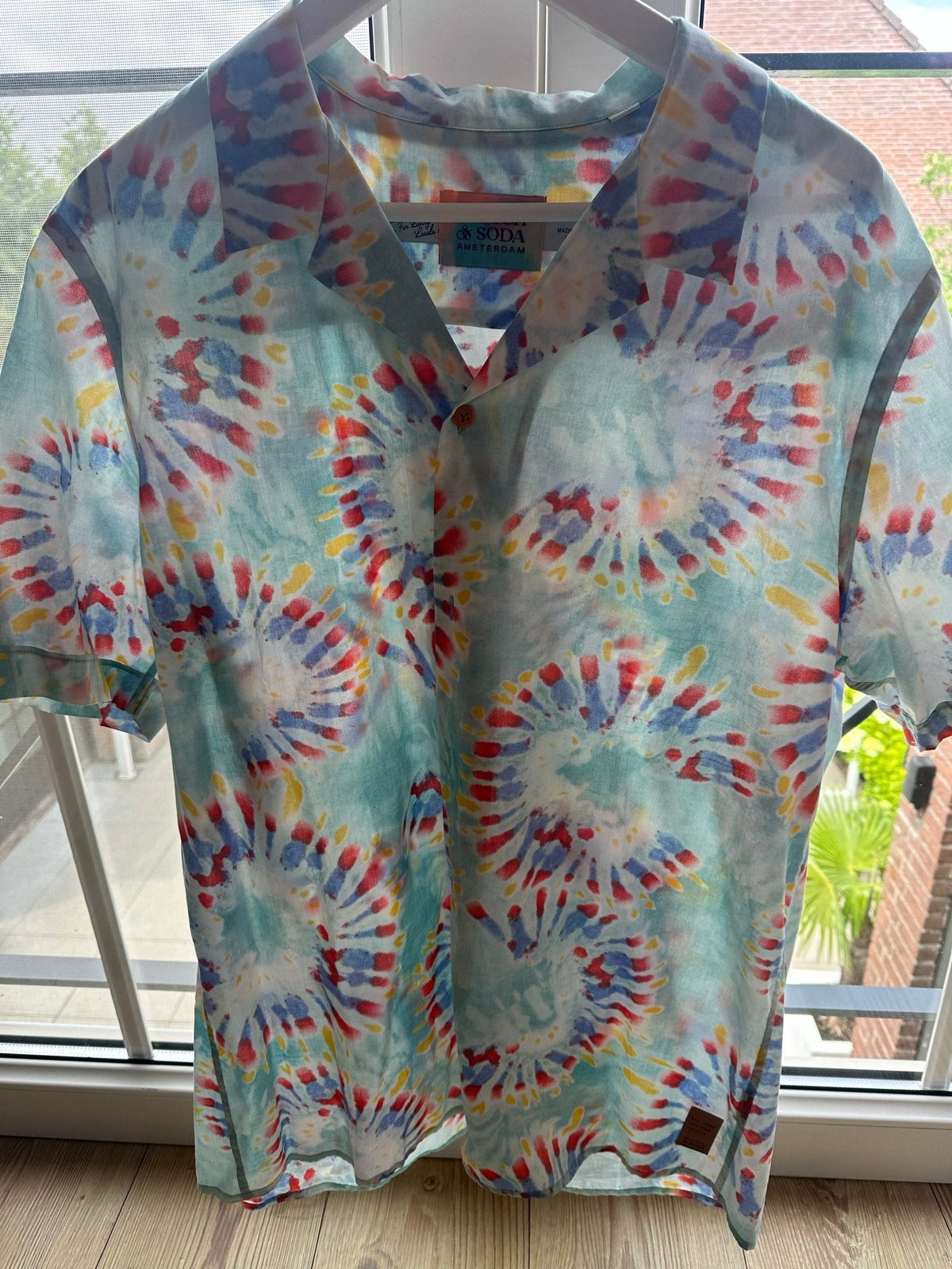 Scotch & Soda Blouse Maat XL - Kleurrijk Tie-Dye Patroon, Ophalen of Verzenden, Zo goed als nieuw, Meerkleurig, Halswijdte 43/44 (XL)