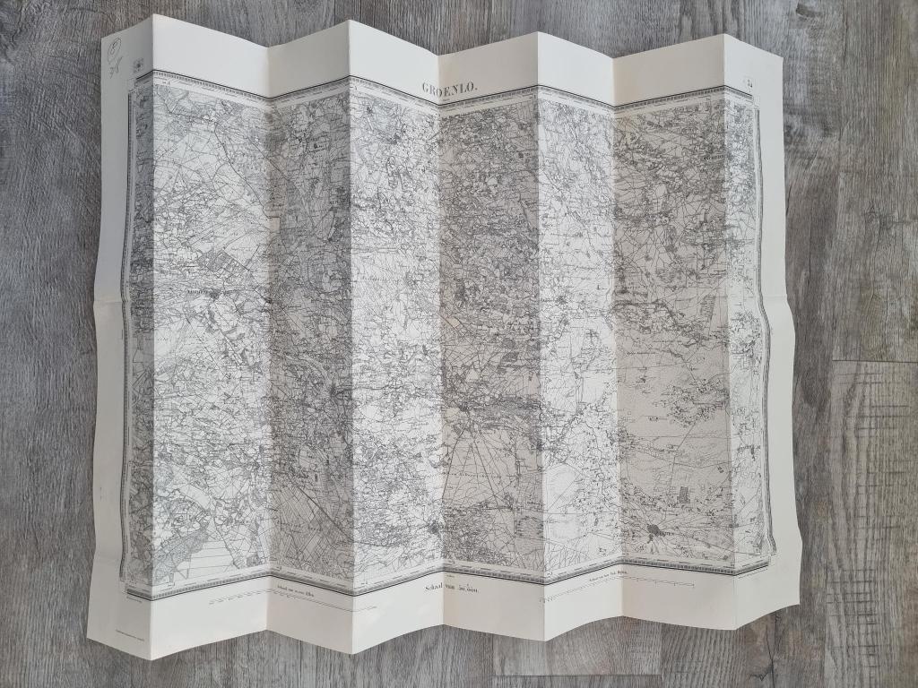 Kaart, Map, Plattegrond Achterhoek, Twente, Duitsland, Gelezen, Ophalen of Verzenden, Landkaart, 1800 tot 2000