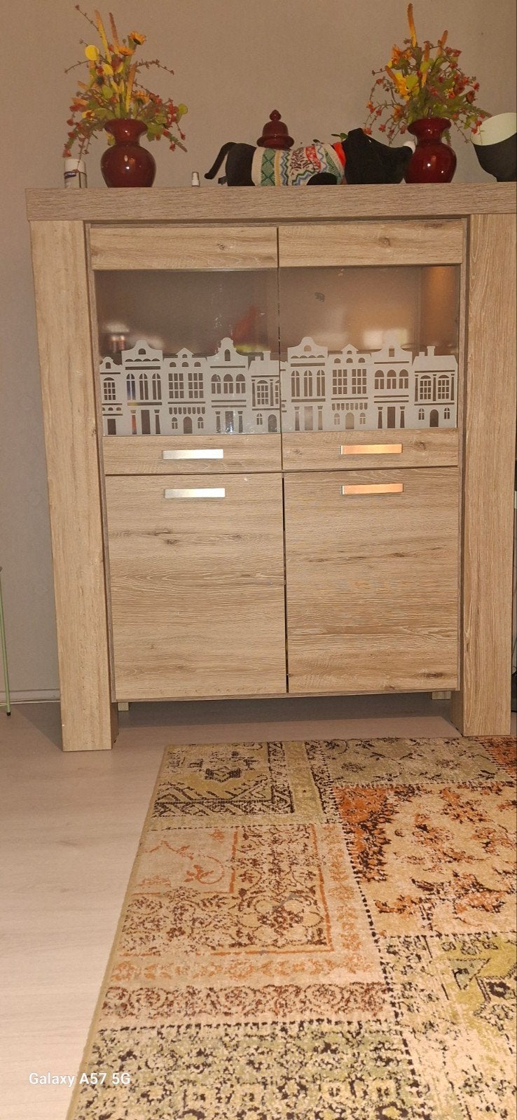 Dressoir, tv meubel, vitrinekast, en twee salon'bijzettafels, 100 tot 150 cm, Glas, Ophalen of Verzenden, Zo goed als nieuw
