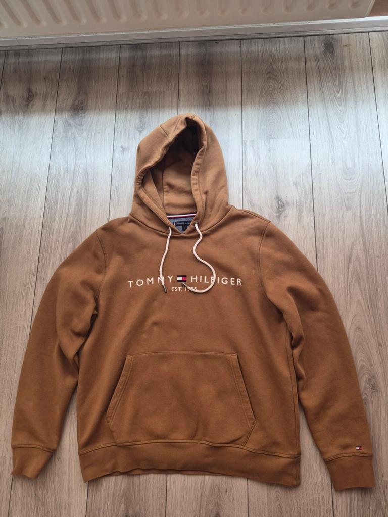 Tommy Hilfiger Hoodie Bruin L, Bruin, Maat 48/50 (M), Tommy Hilfiger, Ophalen of Verzenden