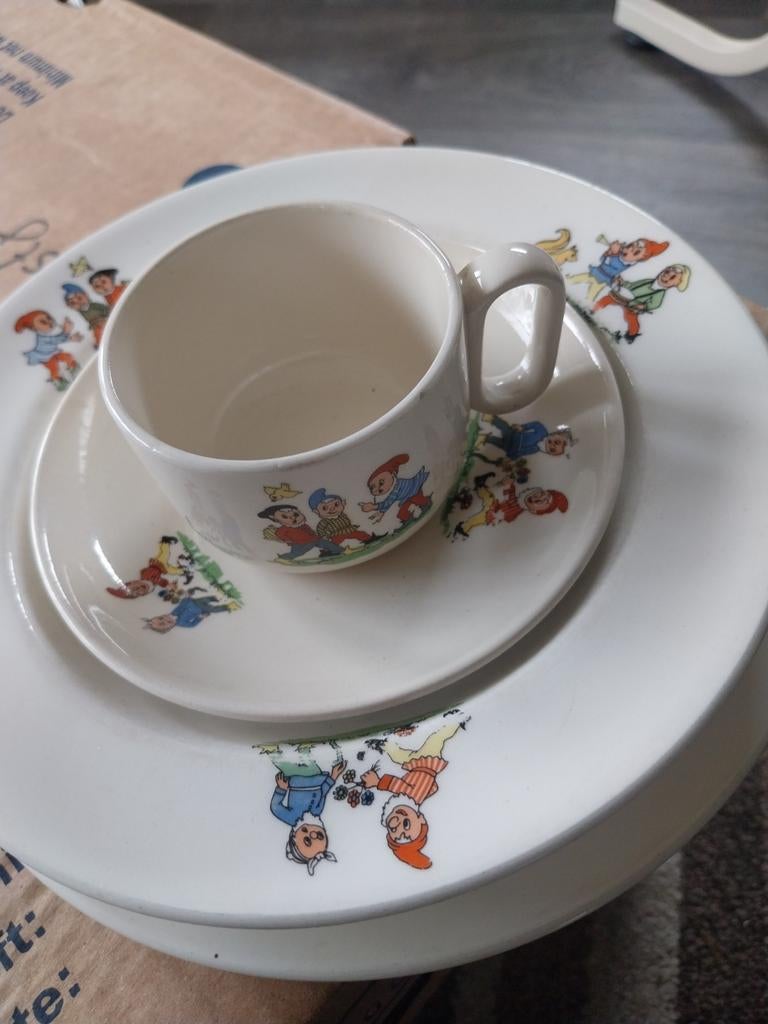 Vintage Kabouter Servies - Kop, Schotel en Bord, Antiek en Kunst, Ophalen of Verzenden