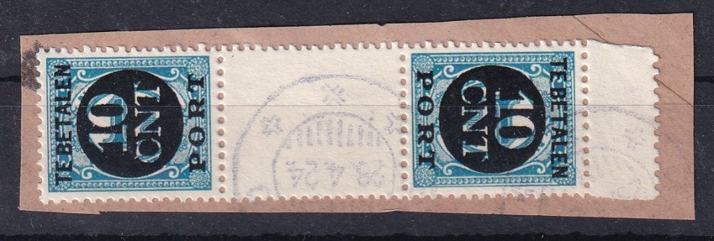 B226) Nederland 1924 Port P67B briefstukje €250 geen gar, Verzenden, T/m 1940, Gestempeld
