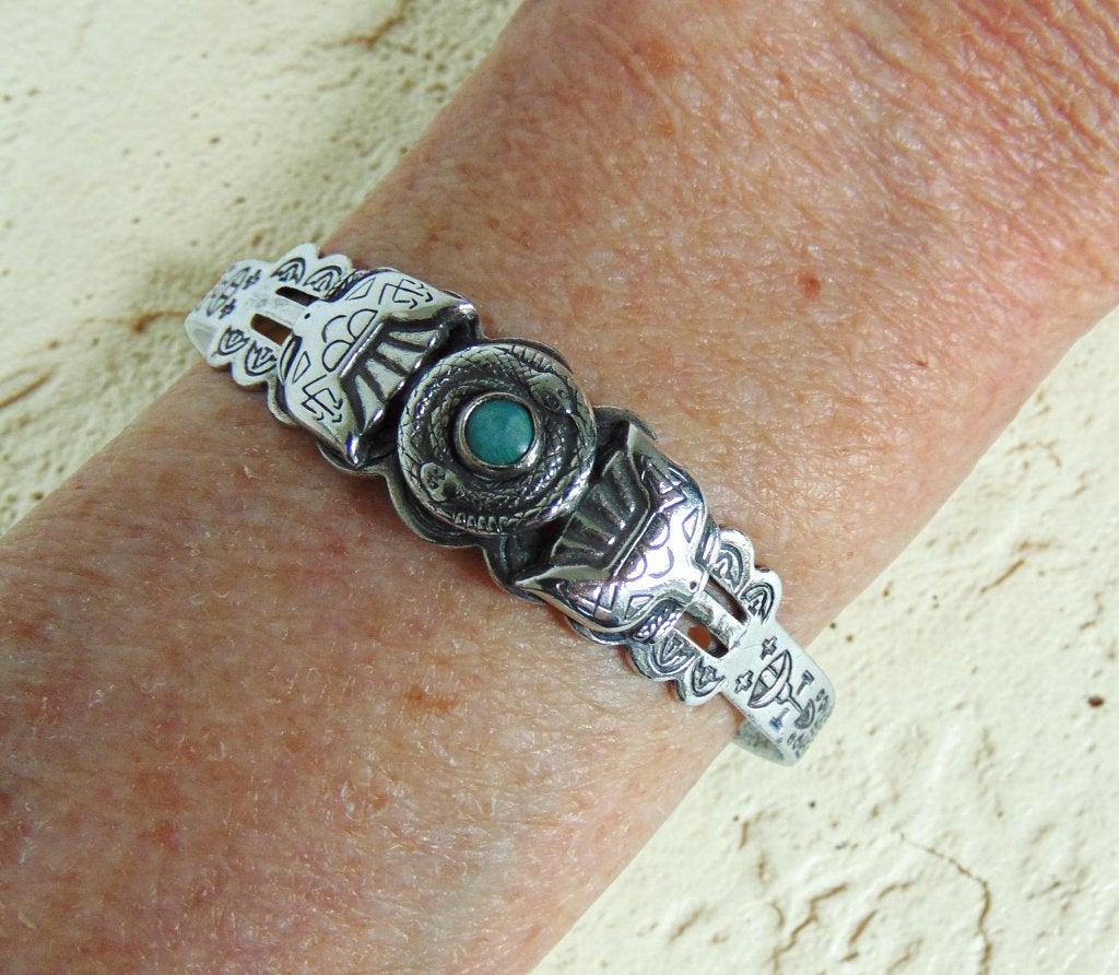 1940’s Navajo Harvey Era SLANG en thunderbird armband!, Overige materialen, Verzenden, Zo goed als nieuw, X