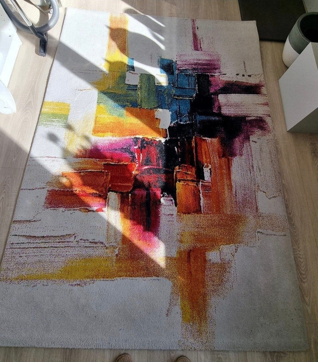 Modern Abstract Vloerkleed 160x230 cm - Zo goed als nieuw, Ophalen, Blauw, Modern, Abstract, Artistiek, 150 tot 200 cm