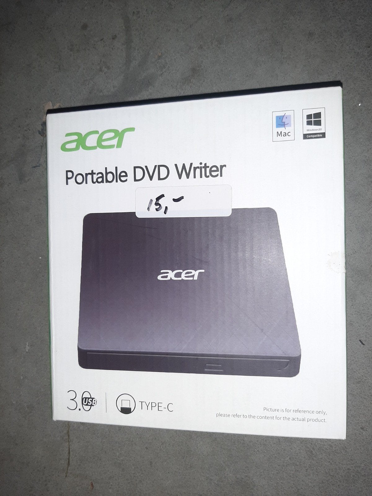 Acer Portable DVD Writer - Slechts 1x gebruikt, Computers en Software, Optische drives, Info@acer.com, Dvd, Zo goed als nieuw