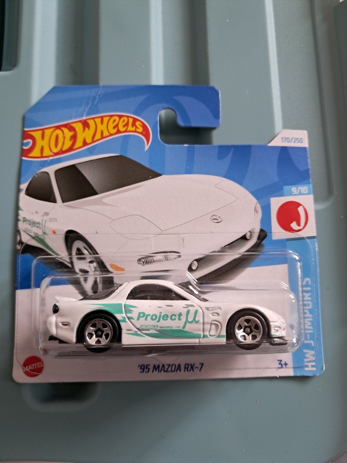 Hot Wheels 95 Mazda RX-7 wit nieuw in verpakking, Ophalen of Verzenden, Nieuw, Auto