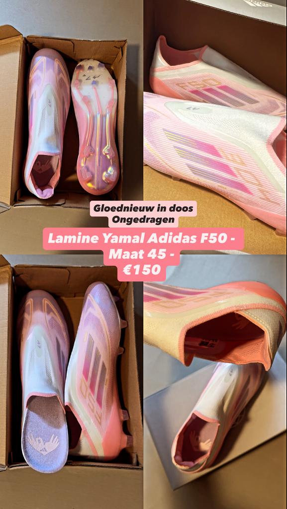 Lamine Yamal Adidas F50 - Maat 45, Verzenden, Zo goed als nieuw, Overige kleuren, Sneakers of Gympen
