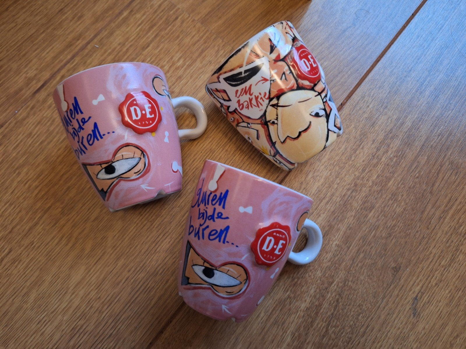 3 Senseo mokjes Douwe Egberts Selwyn Senatori, Ophalen of Verzenden, Zo goed als nieuw, Overige stijlen, Kop(pen) en/of Schotel(s)