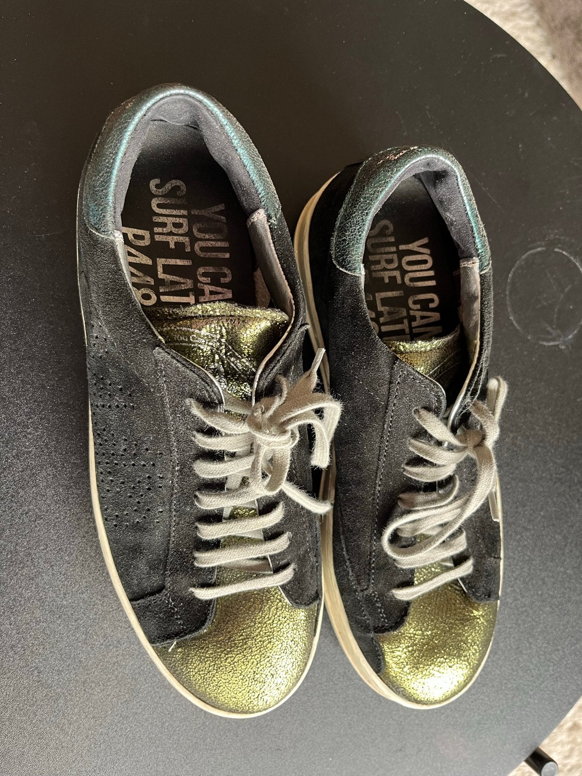 Z.g.a.n. leuke leren P448 sneakers mt 40, Kleding | Dames, Blauw, Ophalen of Verzenden, Sneakers of Gympen, Zo goed als nieuw