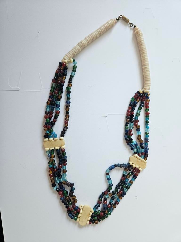 Sobral ketting met gekleurde kralen - 63cm, Ophalen of Verzenden, Gebruikt, Overige kleuren