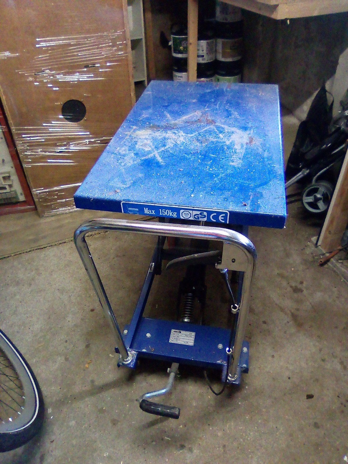 Mammuth verrijdbare werktafel, heftafel 150 kg,, Verzamelen, Automaten | Flipperkasten, Ophalen, Gebruikt, Dot-matrix, Flipperkast