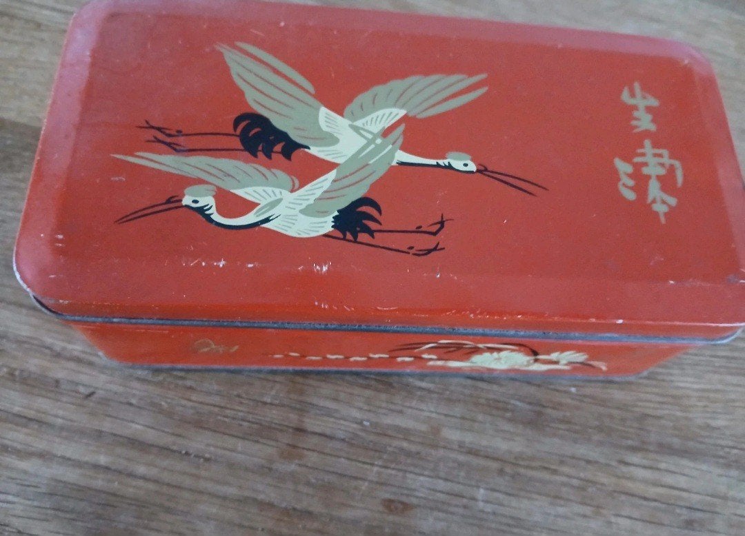 Vintage blik kraanvogels, Ophalen of Verzenden