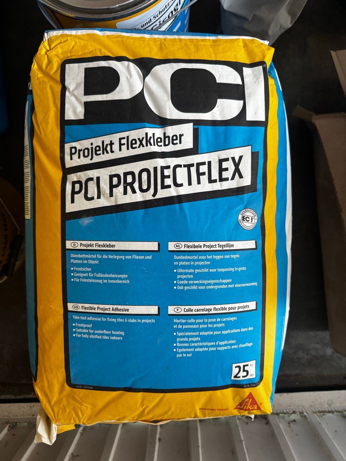 2 zakken PCI ProjectFlex Flexibele Tegellijm 25 kg, Ophalen, Nieuw, Overige materialen, Overige typen