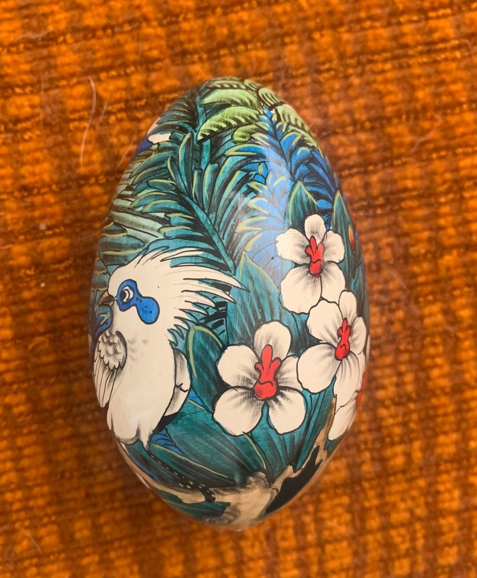 Handbeschilderd houten ei Bali, Ophalen of Verzenden