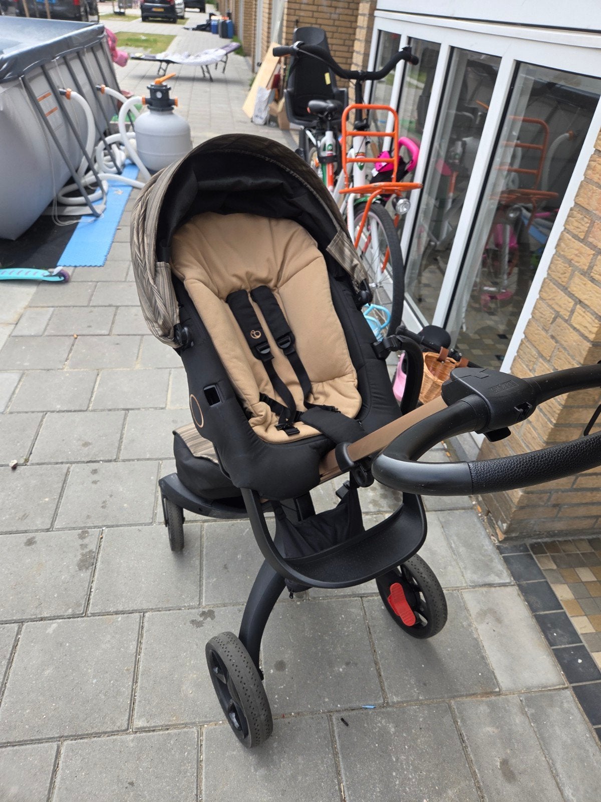 Stokke Xplory Limited Edition Goud 2023 Kinderwagen, Gebruikt, Verstelbare duwstang, Ophalen, Kinderwagen