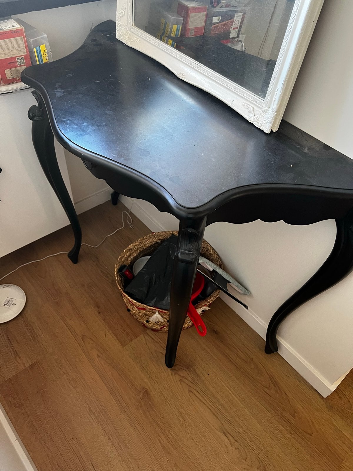 Sfeervolle Zwarte Sidetable / Haltafel - H.S. Meubelen, Ophalen, Gebruikt, 50 tot 100 cm, Overige vormen