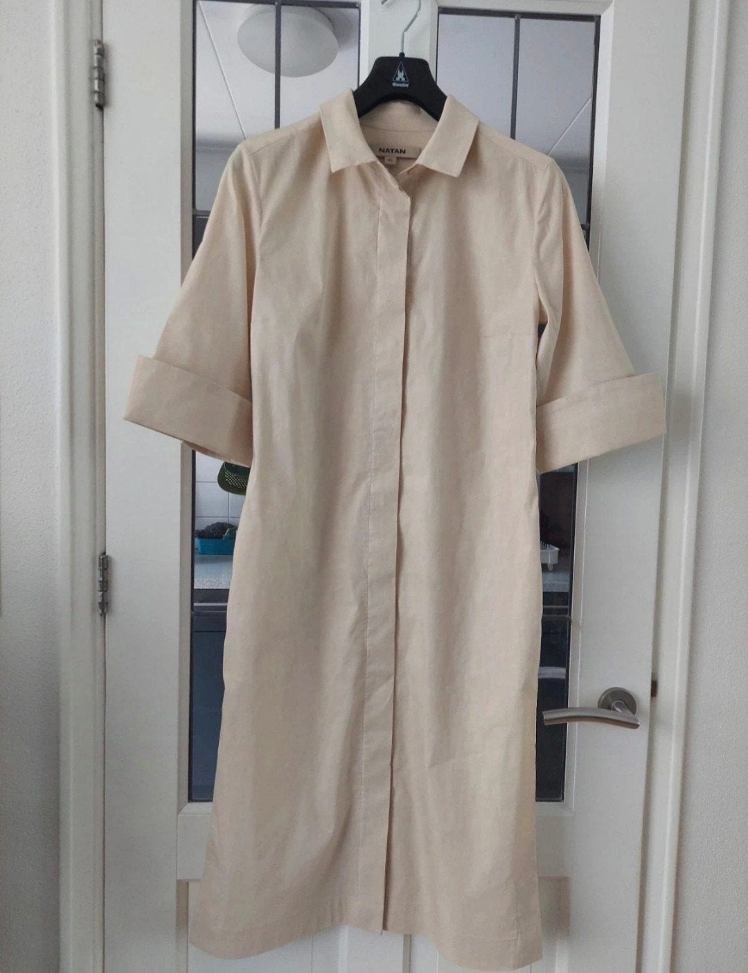 Natan Stijlvolle Jurk Maat 40 (M) Katoenmix Beige, Kleding | Dames, Maat 38/40 (M), Beige, Ophalen of Verzenden, Natan