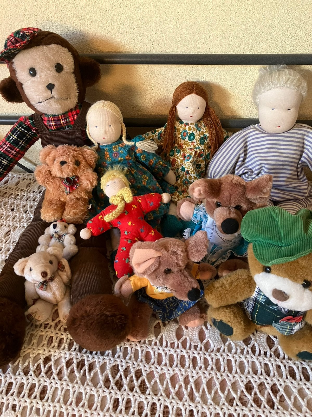 Zak met knuffels , en eenden., Ophalen, Gebruikt