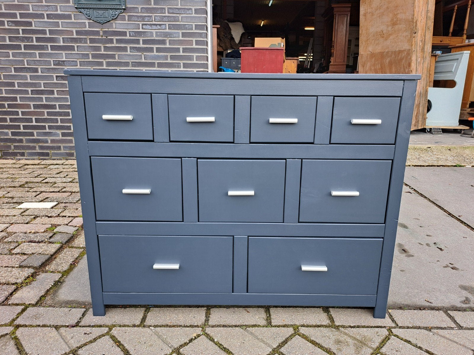 Grijze ladekast commode refurbished, Ophalen, RoDeKo Volendam, R.kooij65@gmail.com, Christiaen Huygensstraat