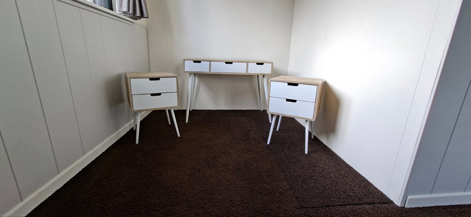Set van 3: Console tafel en 2 nachtkastjes - Scandinavisch, Ophalen, Zo goed als nieuw