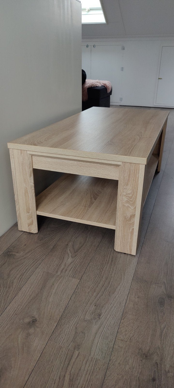 Mooie Jysk Haslund salontafel lichte eiken kleur!, Ophalen, Gebruikt, 100 tot 150 cm, 50 tot 100 cm