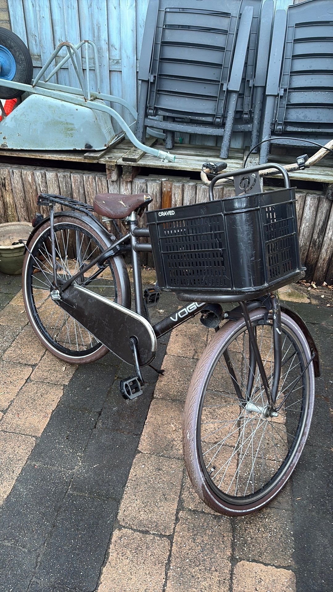 Fiets met niewe achterdand, Fietsen en Brommers, Ophalen, Terugtraprem, Gebruikt, 56 cm of meer