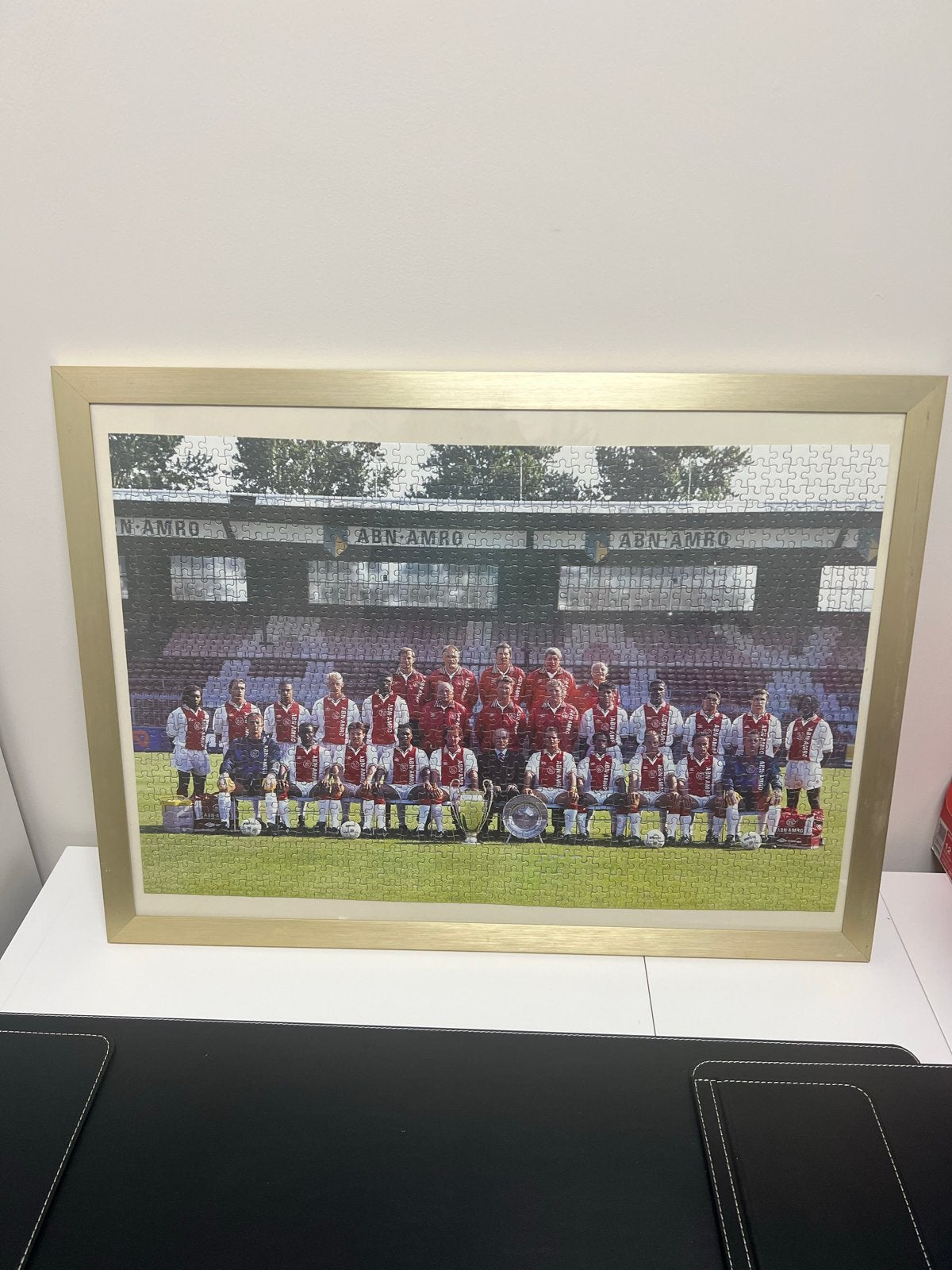 Ajax legpuzzel met Gouden fotolijst met ophangsysteem, Ophalen of Verzenden, Gebruikt