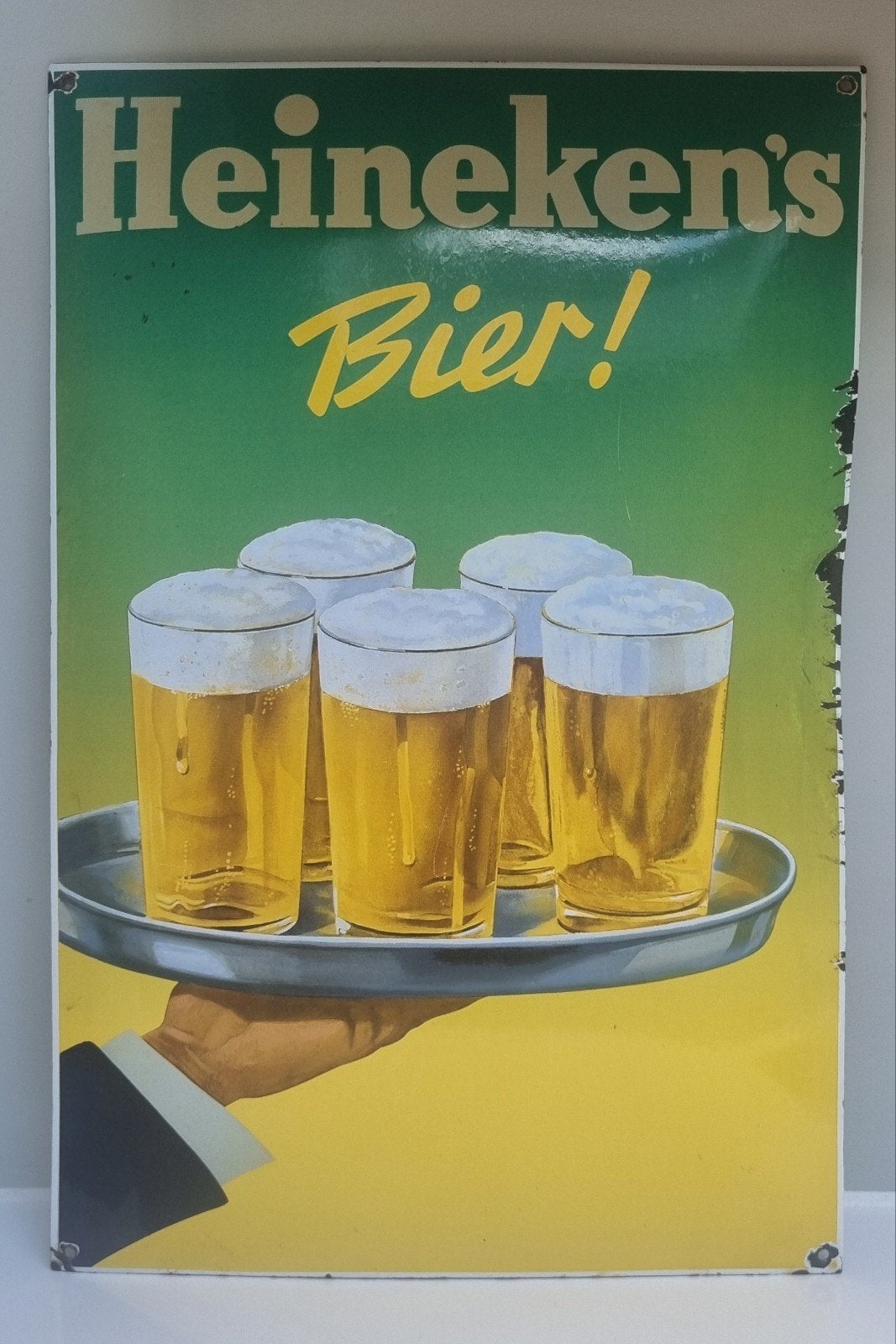 Heineken bier brouwerij reclamebord bord emaille mancave bar, Verzamelen, Merken en Reclamevoorwerpen, Ophalen of Verzenden, Gebruikt
