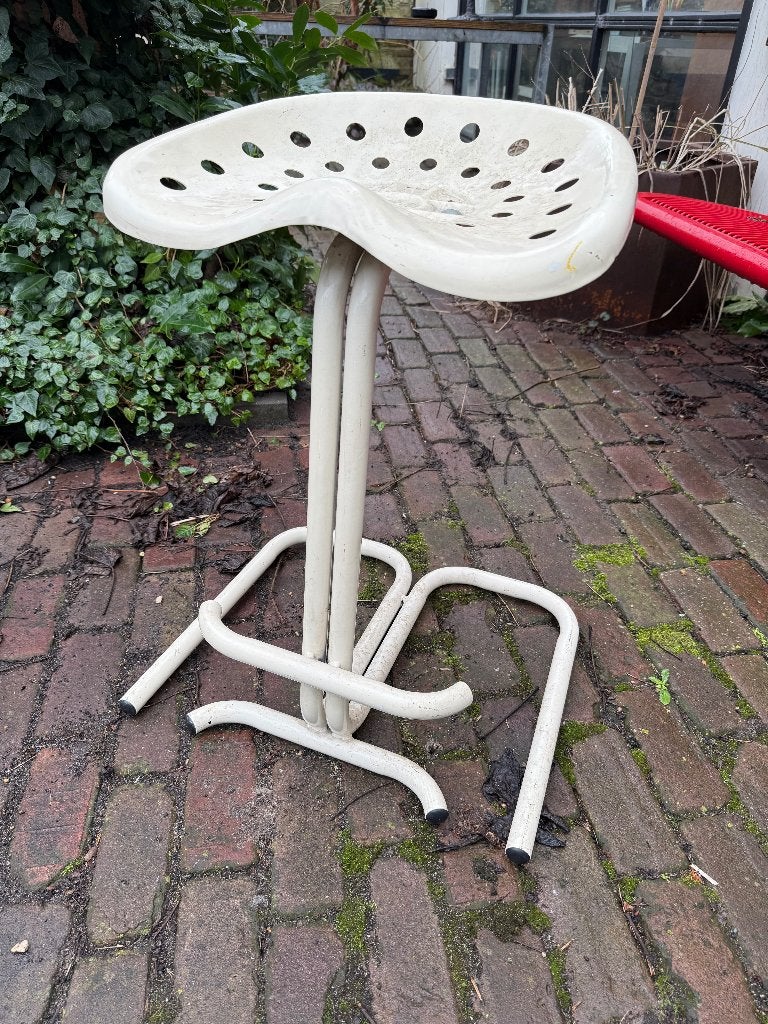 Barkruk zit, tractorzit seventies Retro Vintage, Ophalen, Gebruikt, Met voetsteun, 60 tot 90 cm