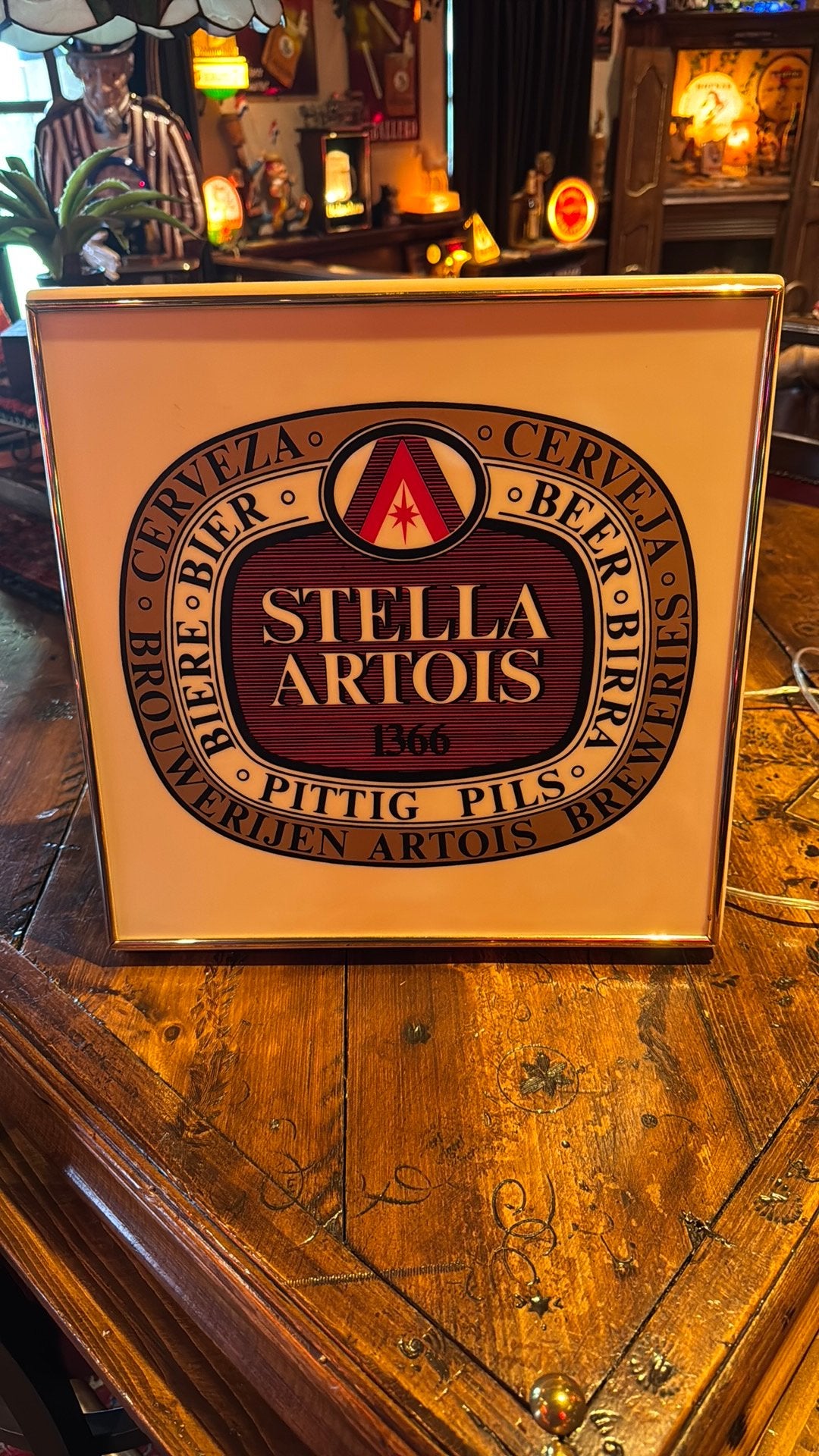 Oud lichtbakje Stella Artois bier, Verzamelen, Merken en Reclamevoorwerpen, Ophalen, Gebruikt, Lichtbak of (neon) lamp