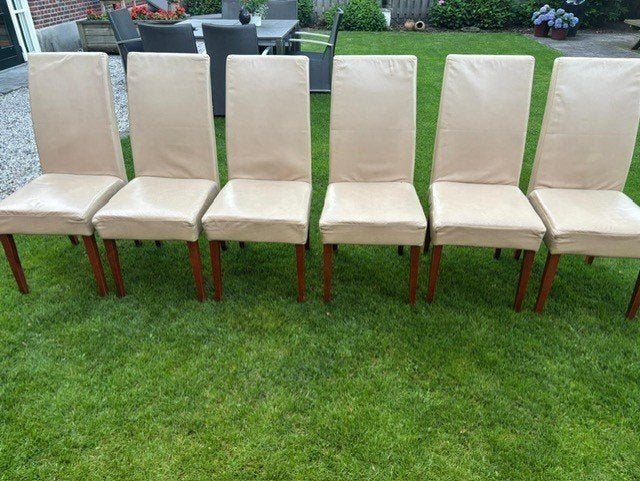 Eetkamerstoelen GRATIS, Huis en Inrichting, Stoelen, Ophalen, Gebruikt, Wit, Stof