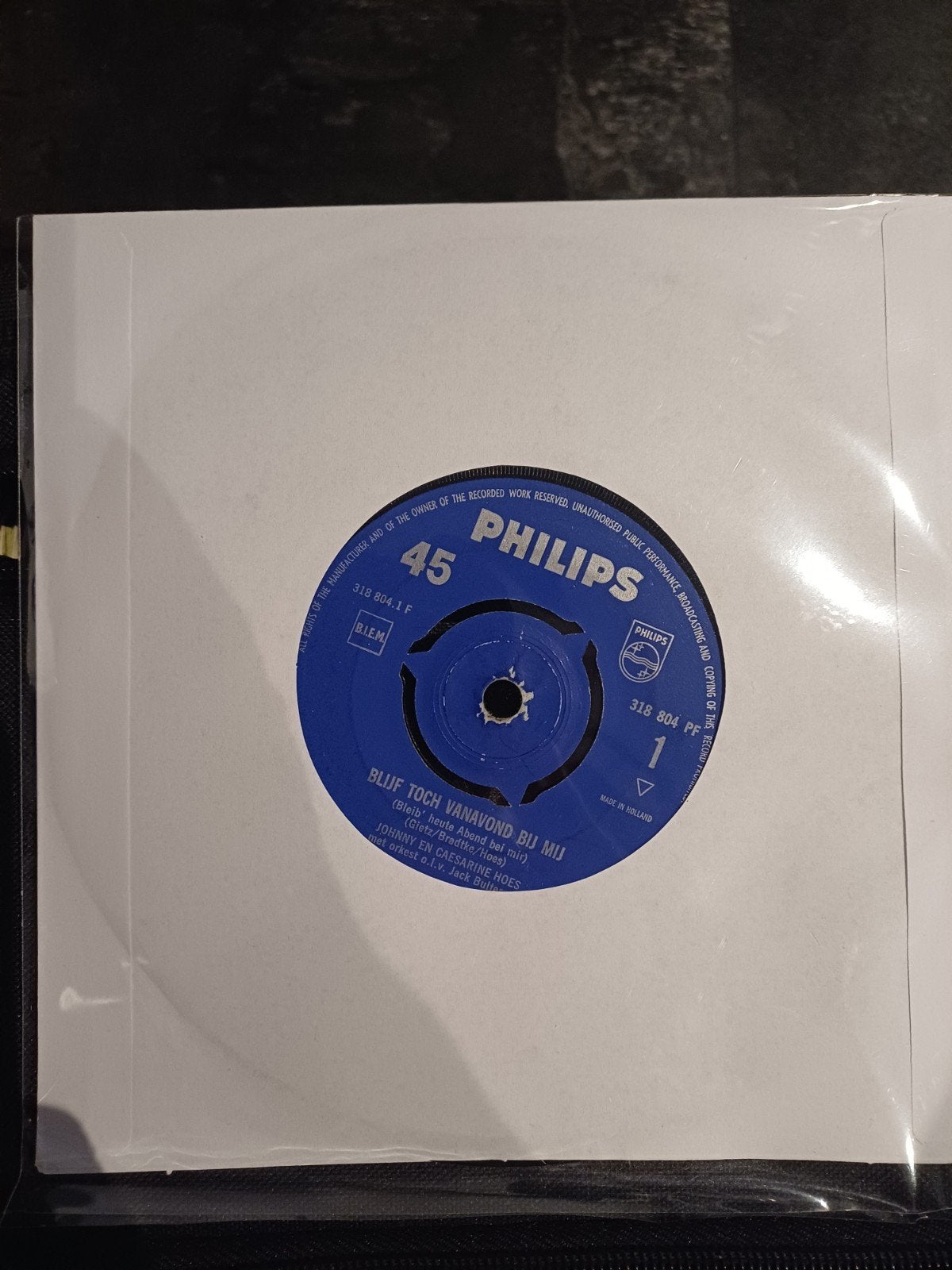Johnny & Caesarine Hoes - Blijf Toch Vanavond Bij Mij, Gebruikt, Originele persing, 7 inch, EP