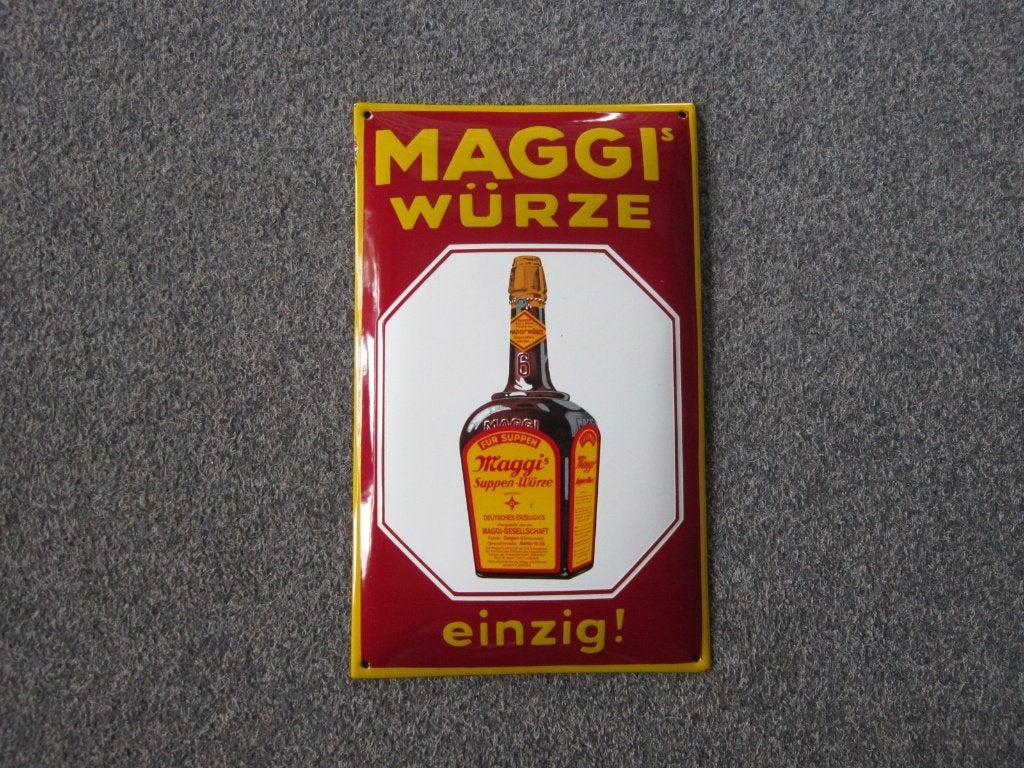 MAGGI EMAILLE RECLAMEBORDEN, Verzamelen, Merken en Reclamevoorwerpen, Ophalen, Gebruikt, Reclamebord
