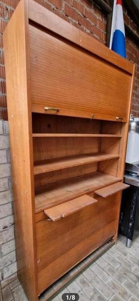 Archiefkast vintage rolluikkast dobergo mid century, Ophalen, Gebruikt