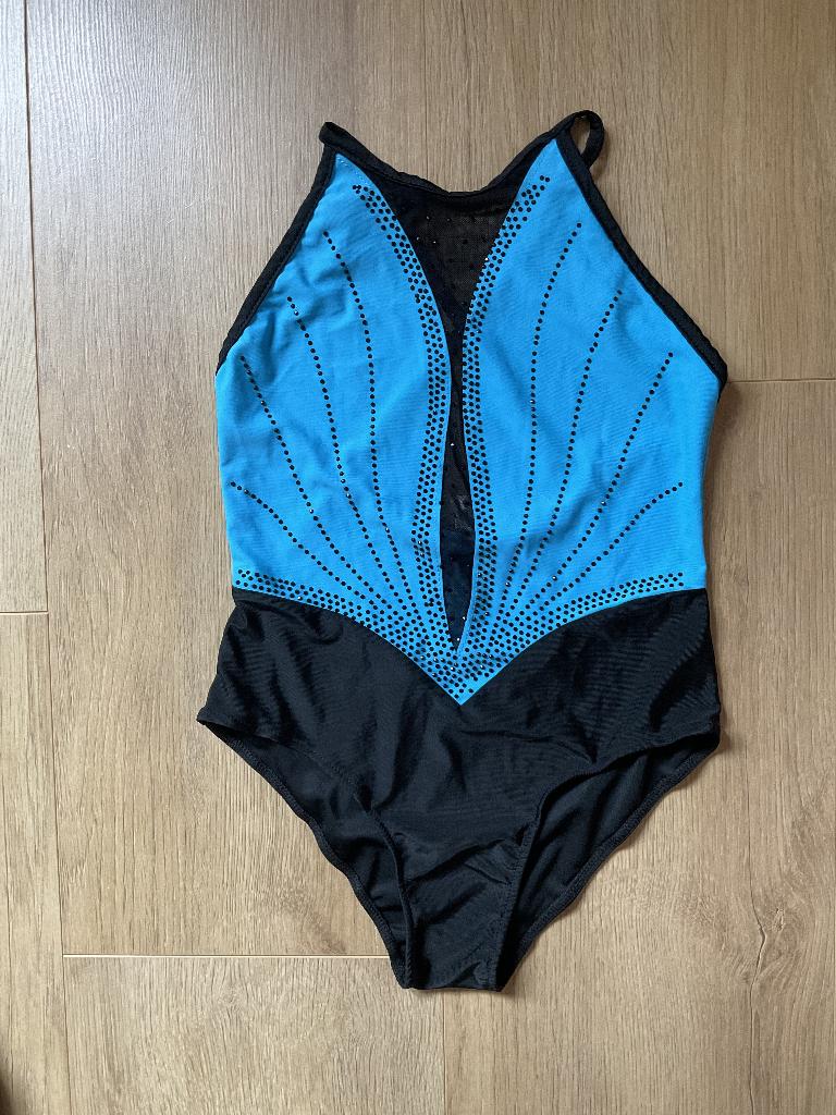 Turnpakje zomer maat 134-140, Sport en Fitness, Turnen, Blauw, Zo goed als nieuw, Turnpak(je), Kindermaat 122 t/m 140
