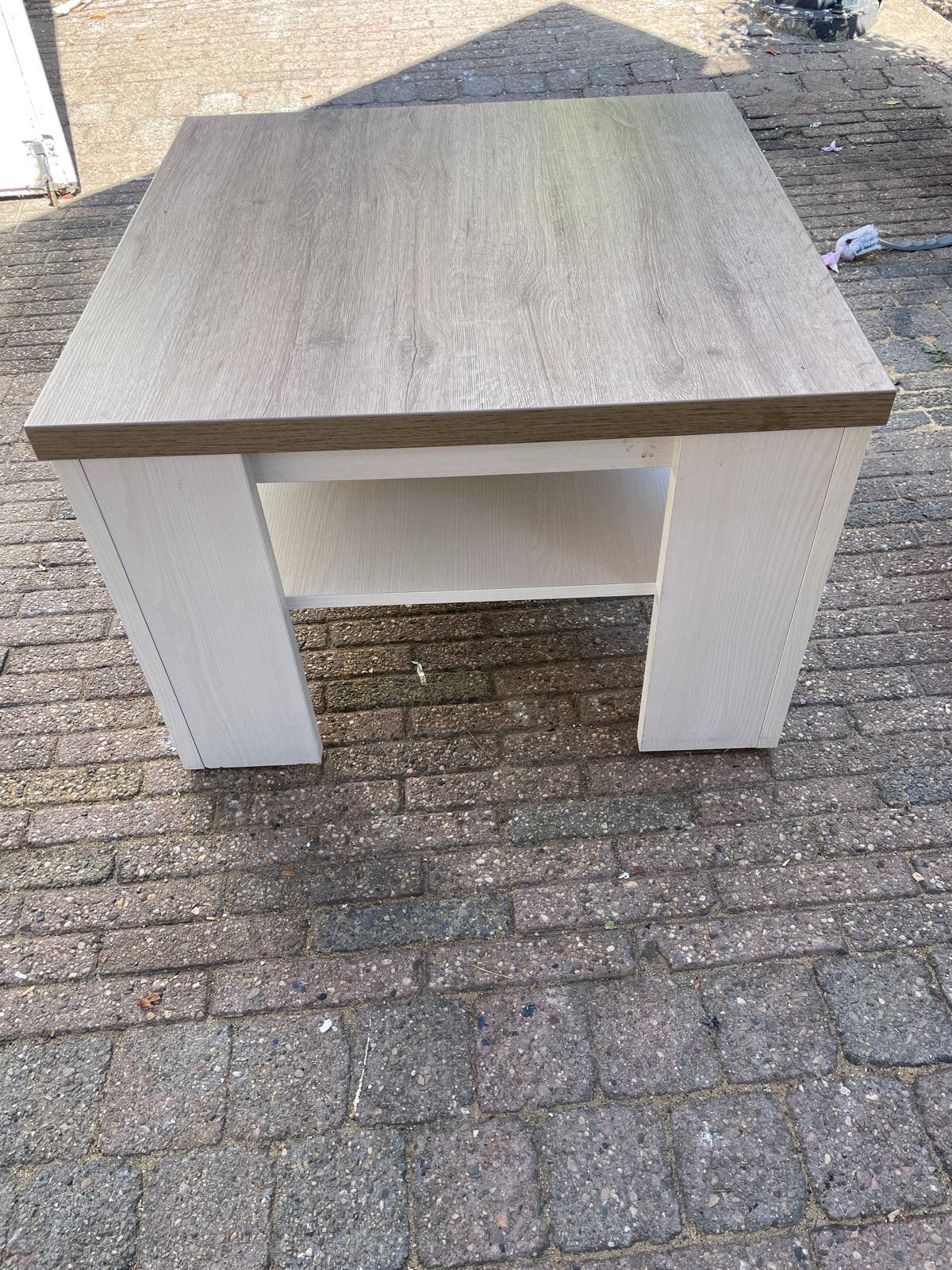 Salontafel met opbergruimte - Licht hout, Ophalen, Minder dan 50 cm, Gebruikt, Vierkant
